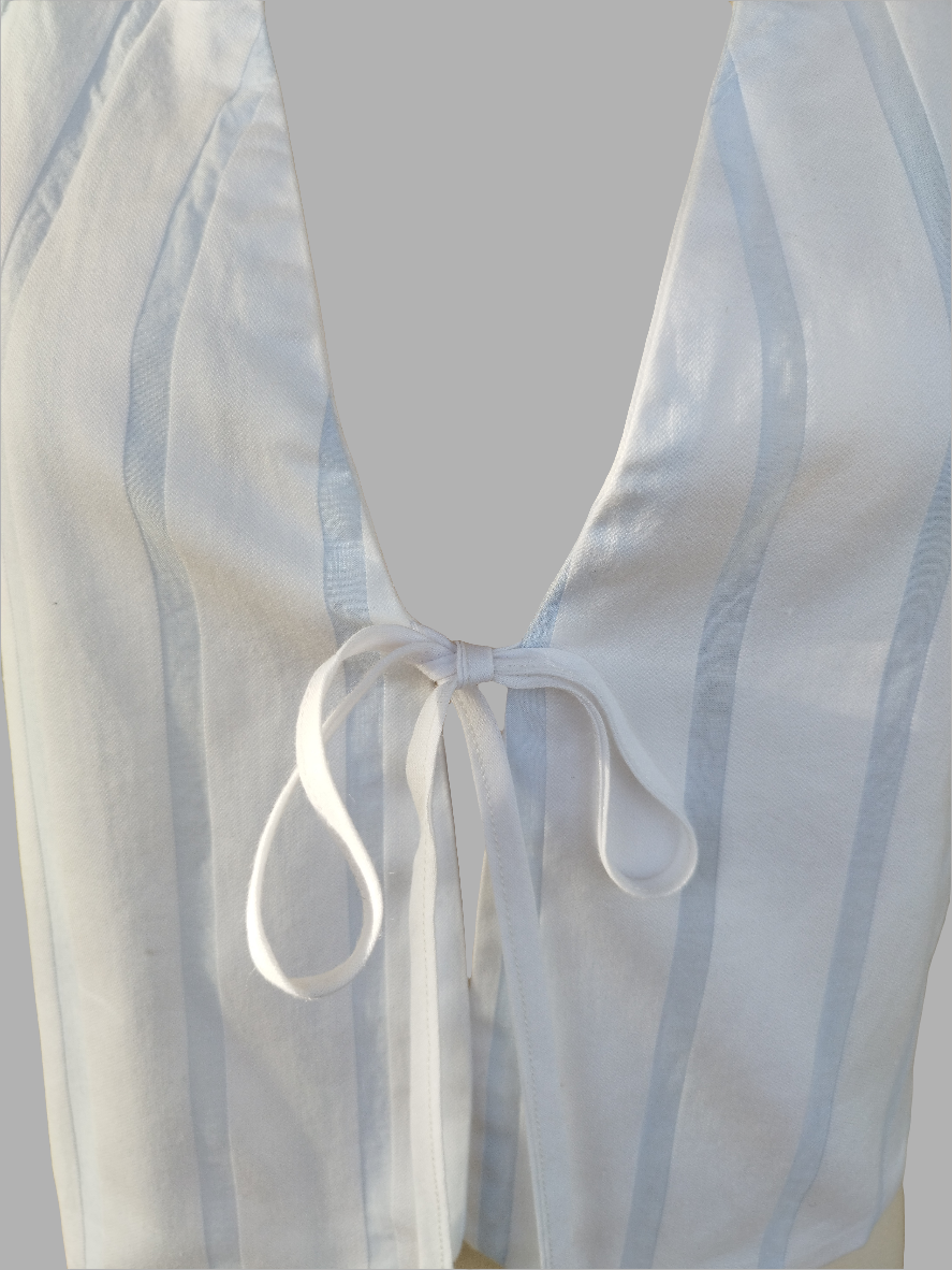 Chaleco Catalina blanco lineas